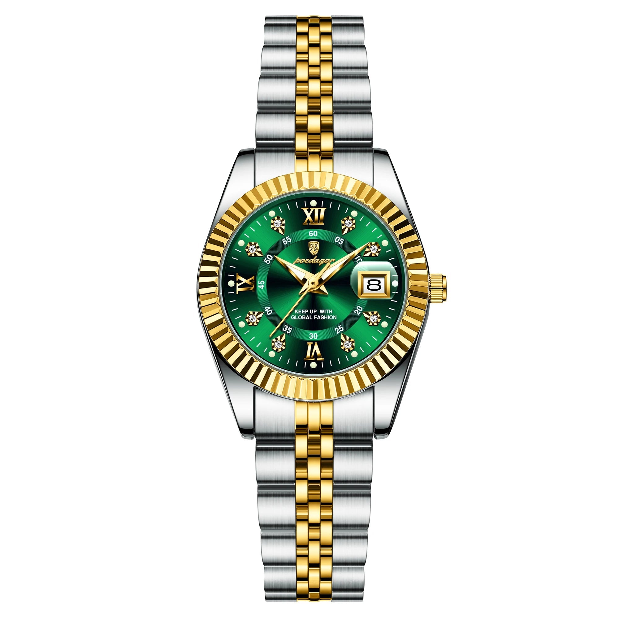 Poedagar luxo elegante relógio para mulher à prova dwaterproof água luminosa data senhoras relógio de aço inoxidável quartzo relógios femininos menina reloj