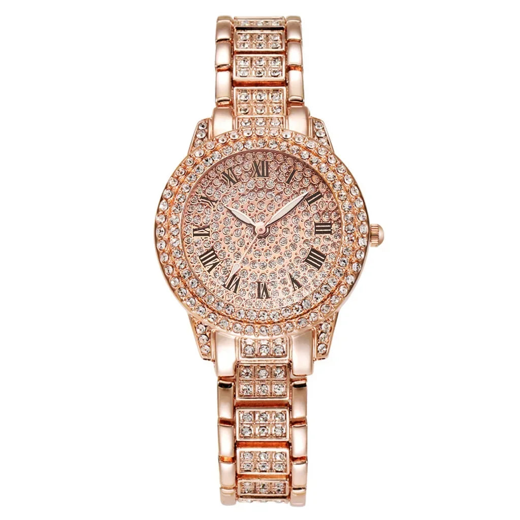 Mulheres de luxo brilhante pulseira relógios fino zircão mecânico senhora relógios de pulso moda dobrável relógios fivela reloj mujer