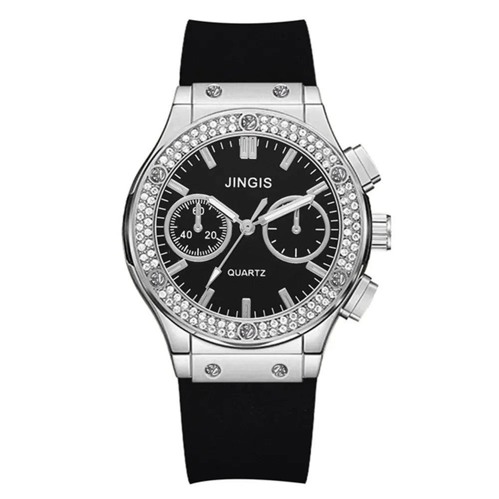 Moda 2022 Relógios Mulher Borracha Luxuosa Marca Casual Diamante Feminino Relogio Feminino Relogio Esportivo Simples